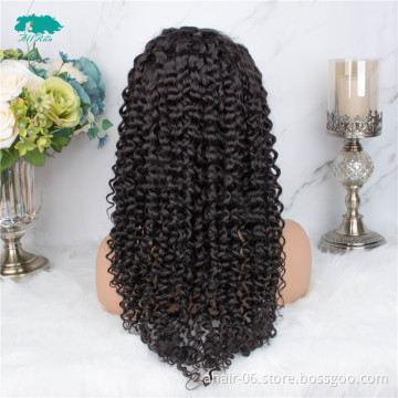 Cheap 180% Density 10-24 Inch Natural Color Remy Human Hair wig 4*4 Jerry Curl Lace Front Wigs